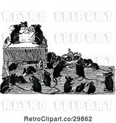 Vector Clip Art of Retro Mice Stealing a Crown by Prawny Vintage