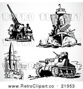 Vector Clip Art of Retro Military Weapons by BestVector