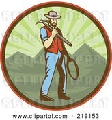 Vector Clip Art of Retro Miner Guy Logo - 1 by Patrimonio