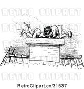 Vector Clip Art of Retro Mischievous Boys Climbing into a Chimney by Prawny Vintage