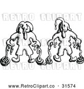 Vector Clip Art of Retro Mischievous Boys Covered in Dough by Prawny Vintage