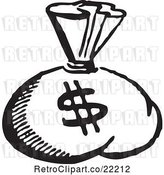 Vector Clip Art of Retro Money Sack with a Dollar Symbol by BestVector
