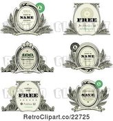 Vector Clip Art of Retro Money Themed Labels with Sample Text by BestVector