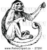 Vector Clip Art of Retro Monkey by Prawny Vintage