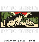 Vector Clip Art of Retro Mother and Baby Frog by Prawny Vintage