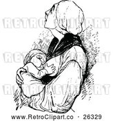 Vector Clip Art of Retro Mother Breast Feeding Her Baby by Prawny Vintage
