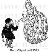 Vector Clip Art of Retro Mother Handing Her Baby to a Guy by Prawny Vintage