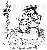 Vector Clip Art of Retro Mother Holding Her Baby by Prawny Vintage