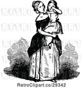 Vector Clip Art of Retro Mother Holding Her Crying Daughter by Prawny Vintage