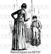 Vector Clip Art of Retro Mother Lecturing Her Son by Prawny Vintage