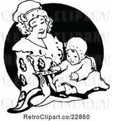 Vector Clip Art of Retro Mother Playing with Her Baby by Prawny Vintage