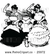 Vector Clip Art of Retro Mothers Spanking Their Sons by Prawny Vintage