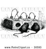 Vector Clip Art of Retro Mouse Trap and Mice by Prawny Vintage