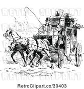 Vector Clip Art of Retro Moving Couple and Horse Drawn Carriage by Prawny Vintage
