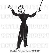 Vector Clip Art of Retro Music Conductor Facing Away by BestVector