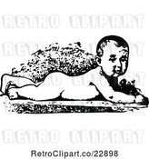 Vector Clip Art of Retro Naked Baby by Prawny Vintage