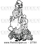 Vector Clip Art of Retro Nanny and Child by Prawny Vintage