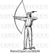 Vector Clip Art of Retro Native American Guy with a Bow by Prawny Vintage