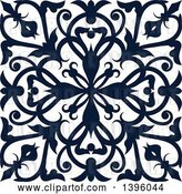 Vector Clip Art of Retro Navy Blue Square Ornate Flourish Design Element by Vector Tradition SM