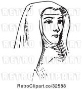 Vector Clip Art of Retro Nun in by Picsburg