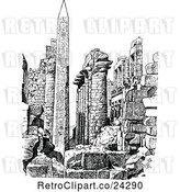 Vector Clip Art of Retro Obelisk and Ruins by Prawny Vintage