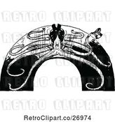 Vector Clip Art of Retro Octopus Arch by Prawny Vintage
