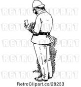 Vector Clip Art of Retro Officer Writing a Ticket by Prawny Vintage