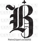 Vector Clip Art of Retro Old English Abc Letter B by BestVector