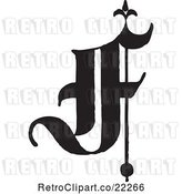 Vector Clip Art of Retro Old English Abc Letter F by BestVector