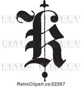 Vector Clip Art of Retro Old English Abc Letter K by BestVector