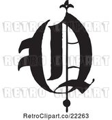 Vector Clip Art of Retro Old English Abc Letter Q by BestVector