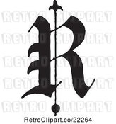 Vector Clip Art of Retro Old English Abc Letter R by BestVector