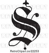 Vector Clip Art of Retro Old English Abc Letter S by BestVector