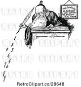 Vector Clip Art of Retro Old Father Time Writing Numbers by Prawny Vintage