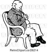 Vector Clip Art of Retro Old Guy Sleeping in a Chair by Prawny Vintage