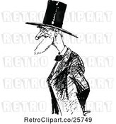 Vector Clip Art of Retro Old Guy with a Top Hat by Prawny Vintage