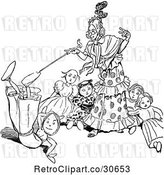 Vector Clip Art of Retro Old Lady and Dolls by Prawny Vintage