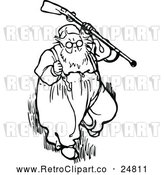 Vector Clip Art of Retro Old Man with a Gun by Prawny Vintage