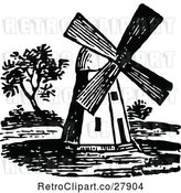 Vector Clip Art of Retro Old Windmill by Prawny Vintage