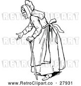 Vector Clip Art of Retro Old Woman Gesturing by Prawny Vintage