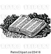 Vector Clip Art of Retro Open Holy Bible by Prawny Vintage