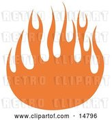 Vector Clip Art of Retro Oramge Flames Forming a Partial Circle by Andy Nortnik