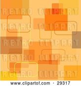 Vector Clip Art of Retro Orange and Yellow Square Background by KJ Pargeter