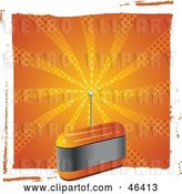 Vector Clip Art of Retro Orange Fm Radio with an Antenna by Elaineitalia