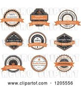 Vector Clip Art of Retro Orange Quality Guarantee Labels with Sample Text by Vector Tradition SM
