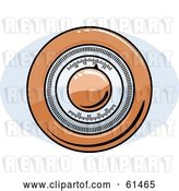 Vector Clip Art of Retro Orange Round Thermostat by R Formidable