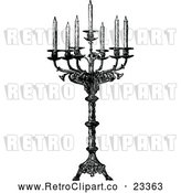 Vector Clip Art of Retro Ornate Candelabra with Seven Tapers by Prawny Vintage