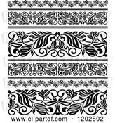 Vector Clip Art of Retro Ornate Floral Border Designs by Vector Tradition SM