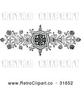 Vector Clip Art of Retro Ornate Floral Design Element 1 by Prawny Vintage