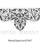 Vector Clip Art of Retro Ornate Floral Design Element 5 by Prawny Vintage